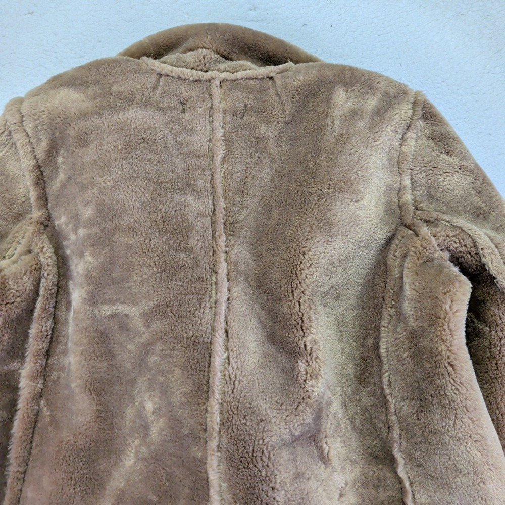 J Crew Faux Fur Peacoat Teddy‎ Coat Double Breast Warm Winter Jacket Women Large - Picture 9 of 10